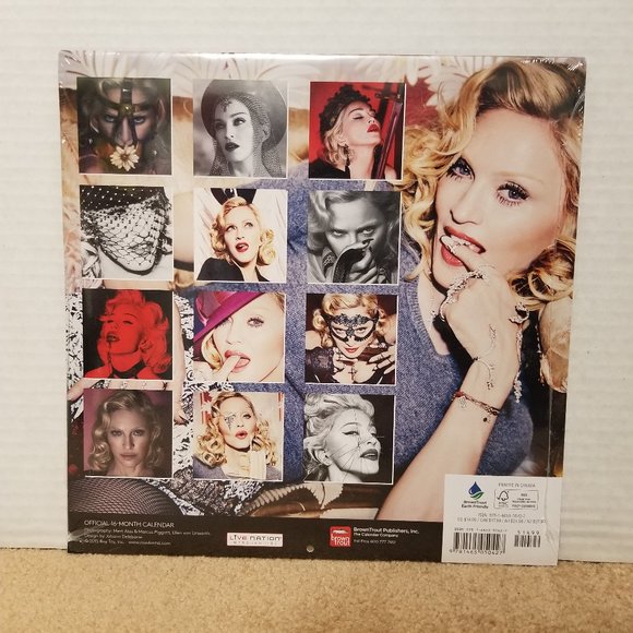 Madonna 2016 calendar 16 month full color sealed pop band merch Brown Trout - Picture 2 of 6